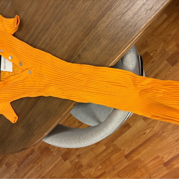 Reverse Women's Vibrant Orange Button Down Midi Dress - Picture 4 of 6